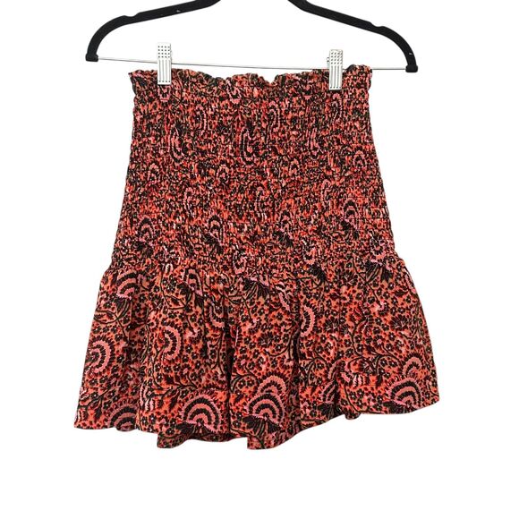 NEW NWT ALC Kade Floral Smocked Silk Mini Skirt Pink Sz 8 - Picture 2 of 5